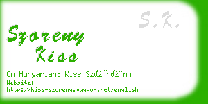 szoreny kiss business card
